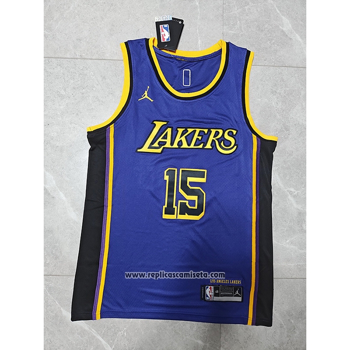 Camiseta Los Angeles Lakers Austin Reaves #15 Statement 2022-23 Violeta